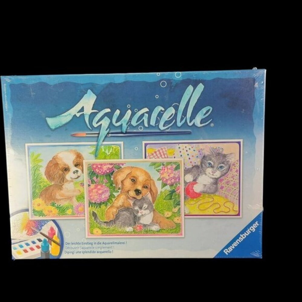Watercolor Painting Kit Ravensburger Aquarelle‎ Puppies Arts and Crafts New READ